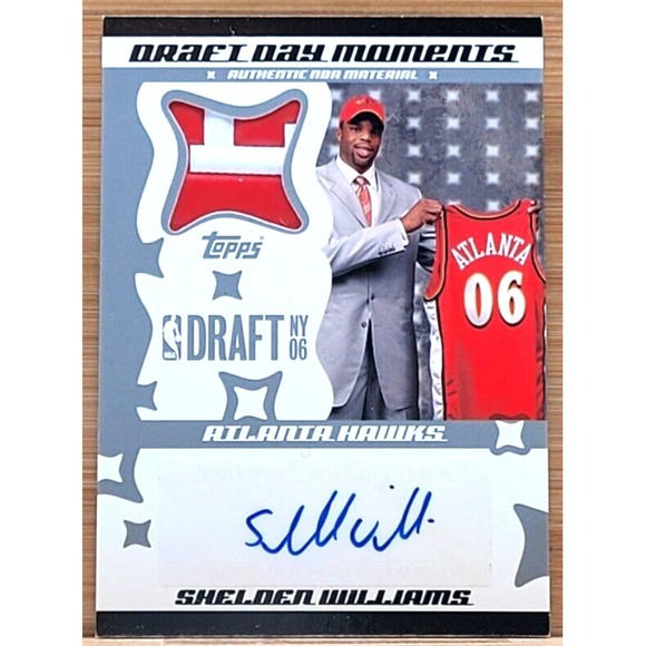2006-07 TOPPS BIG GAME SHELDEN WILLIAMS AUTO & GAME BALL‎ /10 ROOKIE HAWKS